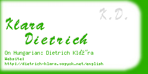 klara dietrich business card